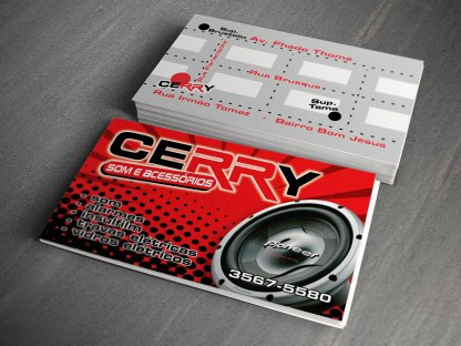 Cartão de visita do Cerry Som e Acessórios