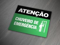 Placa Atenção Chuveiro de Emergência